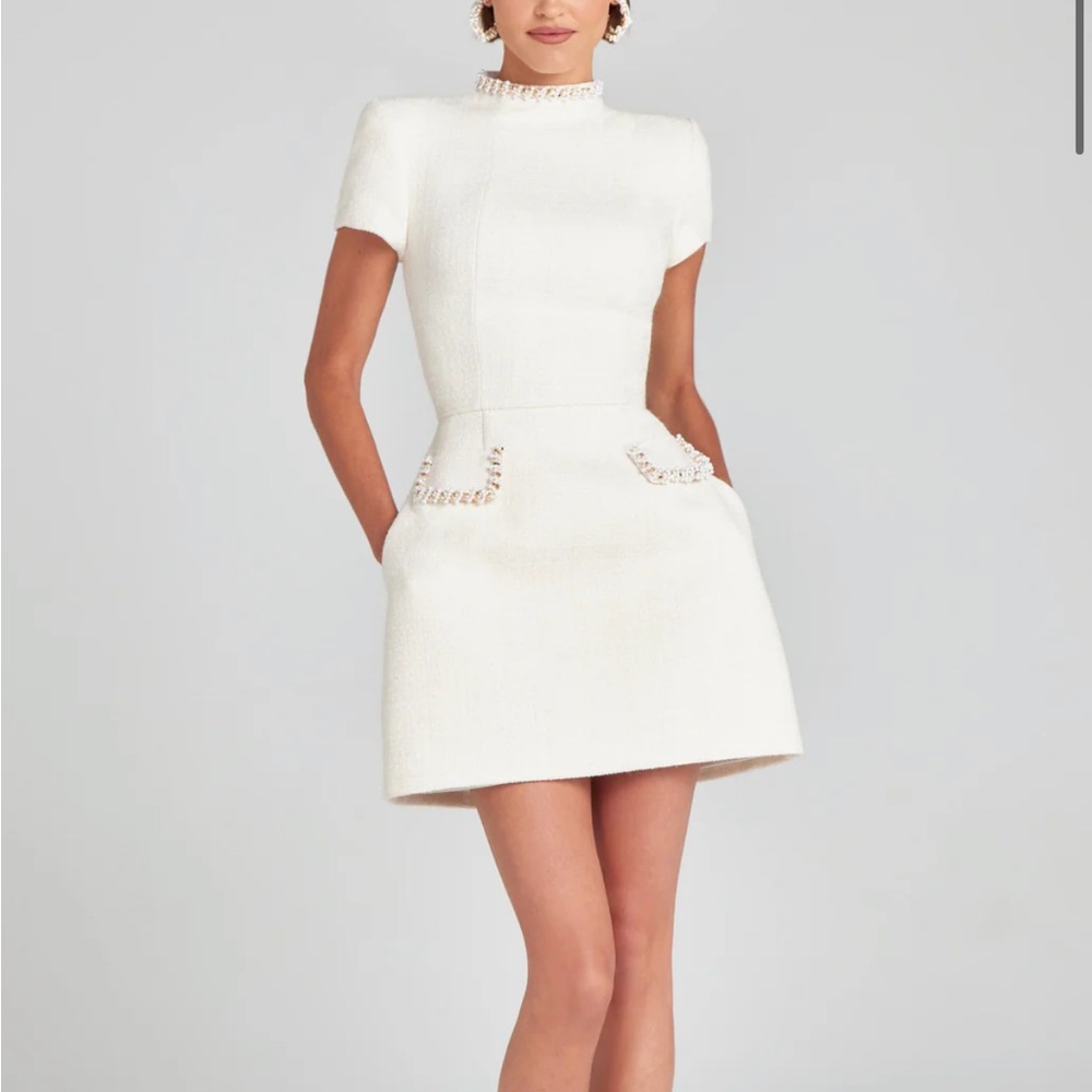 NADINE MERABI Cream Mini Dress